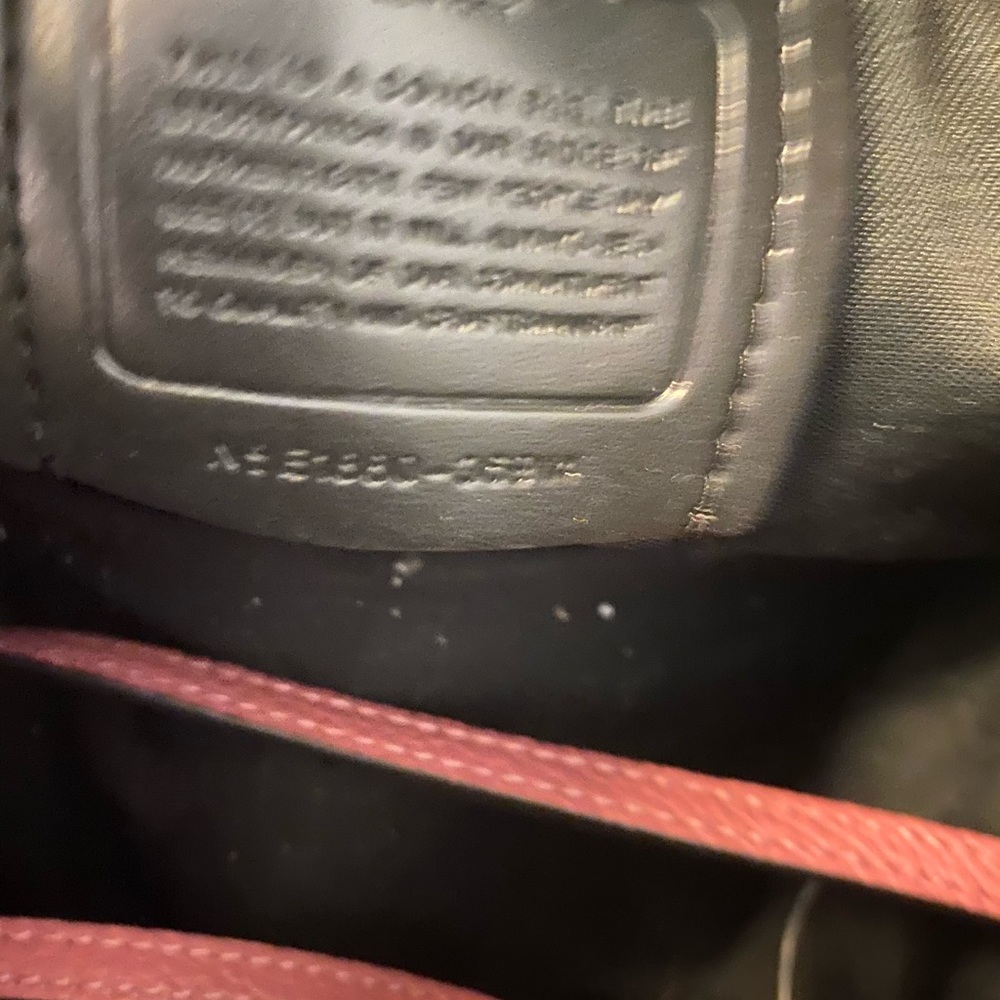metallic pink and pewter coach bag